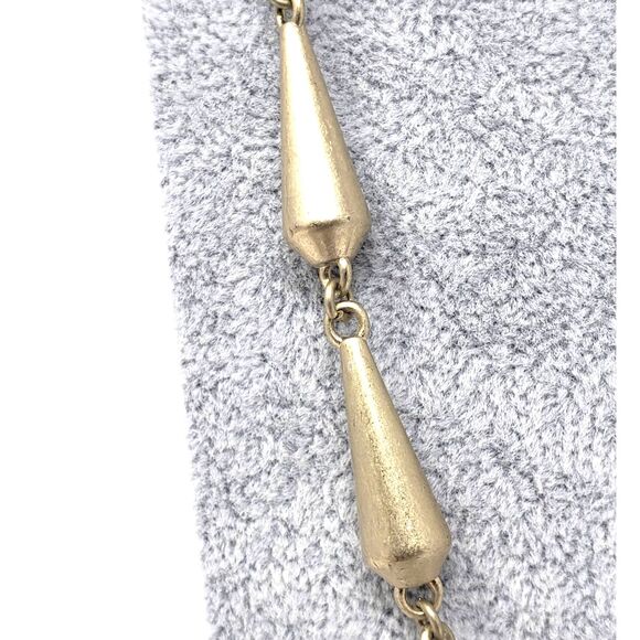 lia sophia Rumor Brushed Matte Gold Tone Cone Bead Long Necklace Heavy - Picture 2 of 12